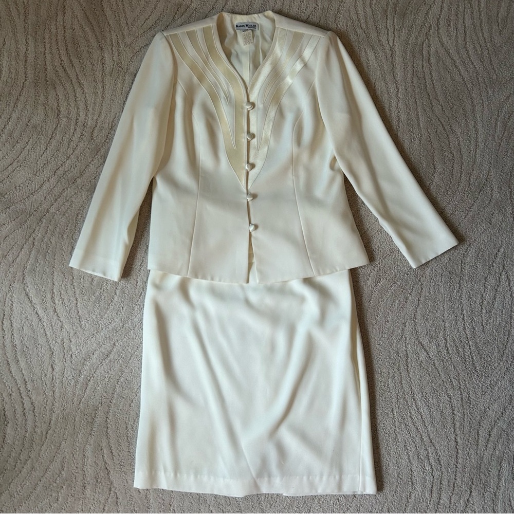 Karen Miller Vintage Cream Jacket and Skirt